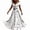 White, variant on Women Halloween Maxi Dresses Gothic V‑Neck Short Sleeve Print Long Flowy Dress Funny Party Costume Gown
