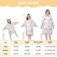 thumbnail image 3 of Dailycode Wearable Blanket Hoodie Oversized Sherpa Flannel Blankets with Pocket for 3-14 Year Old Watercolor Tulips and Berries, 3 of 7