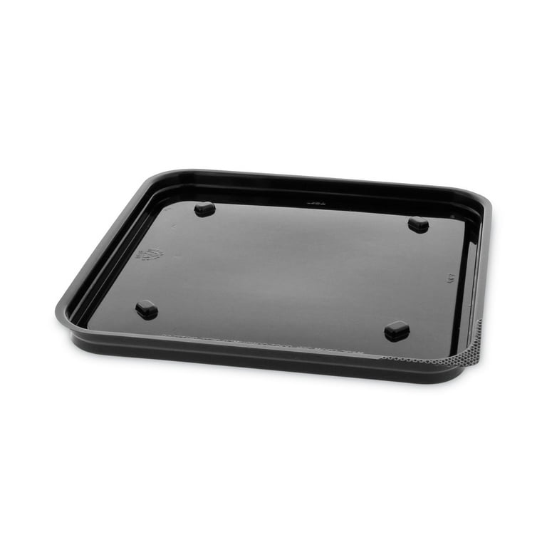 Recycled Plastic Container, 6 x 6 Brownie Container, 7.5 x 7.5 x 0.56, Black, Plastic, 195/Carton Recycled Plastic Container, 6 x 6 Brownie Container, 7.5 x 7.5 x 0.56, Black, Plastic, 195/Carton