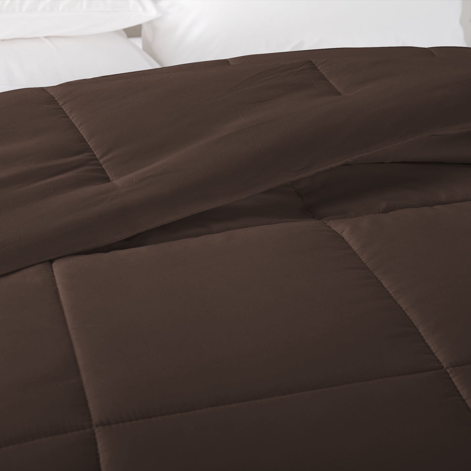 Clara Clark All Season Down Alternative Comforter, King, Brown, Luxury Soft Duvet Insert