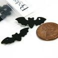thumbnail image 3 of 10 Matte Black 1 inch (25mm) Winged Spooky Vampire Bat Halloween Charm Pendants with Hole to Hang, 3 of 3