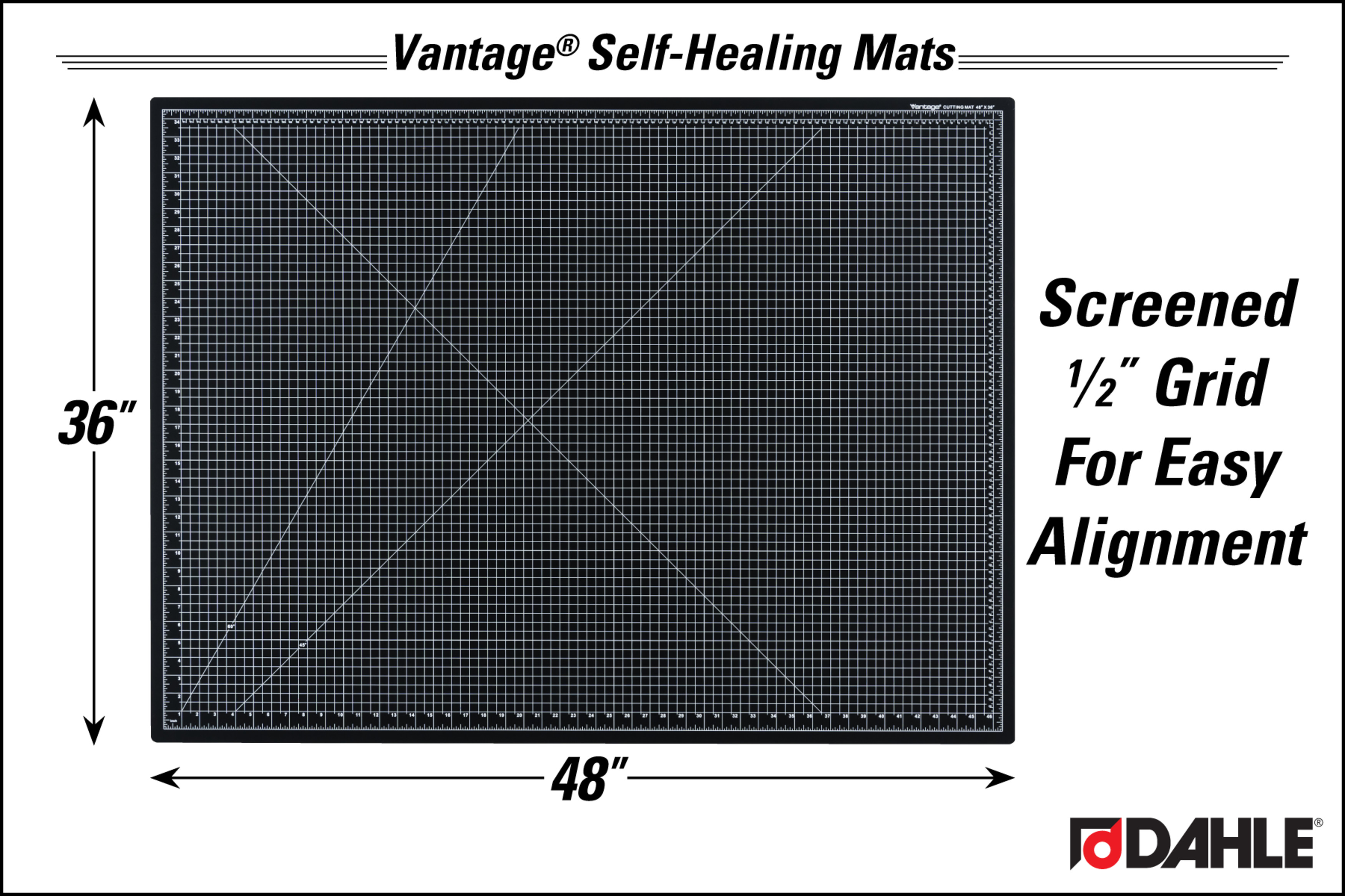 Dahle 36x48 Vantage Self Healing Cutting Mat, Black