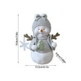 thumbnail image 3 of Plush Snowman Figurine Decorative Ornament with Knitted Sweater Hat Bow and Snowflake Pendant for Winter Holiday Display, 3 of 5