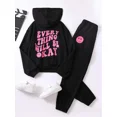 thumbnail image 2 of Conjunto de 2 piezas de sudaderas con capucha estampadas para niños, camisetas de manga larga holgadas y cómodas, abrigo para niños, ropa de otoño e invierno, 2 of 4