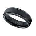 thumbnail image 3 of Jewelry Avalanche Black Tungsten Wedding Ring, Brushed Finish, Comfort Fit, Men's Womens Anniversary Ring 6mm, 3 of 4