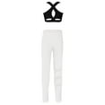 thumbnail image 2 of TiaoBug Kids Girls 2 Pcs Gymnastics Dance Outfits Workout Sport Bra Crop Tank Top with Rhinestones Leggings Athletic Sportswear B White 6, 2 of 5