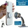 thumbnail image 3 of MOBI HANDLE Phone Ring Holder 3 Finger Grip Kickstand Magnetic 4 in 1 (Silver), 3 of 6