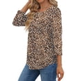 thumbnail image 3 of Fantaslook Womens Tops 3/4 Sleeve with Buttons Dressy Casual Blouses Summer Shirts Beach Vacation Trendy Clothes, 3 of 9