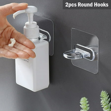 

2Pcs Multifunctional Round Hooks Strong Self Adhesive Door Wall Shower Ho WL