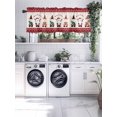 thumbnail image 5 of Christmas Valances for Windows, Red Santa Claus Xmas Gnome Snowflakes Beige Light Filtering Window Treatment Valances, Rod Pocket Small Curtains for Kitchen/Bathroom, 60"x14", 5 of 9