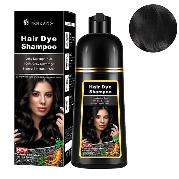 Color de cabello cubierta marrón oscuro cabello blanco tinte de cabello natural reparación champú dañado