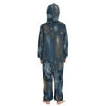 thumbnail image 3 of Soft Big Kids Onesie Pajamas Cozy Loose-Fit Jumpsuits for kids with Pockets for Christmas Lounge & Play Golden Pine Needles, 3 of 8