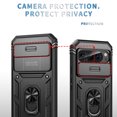 thumbnail image 5 of Military Grade Drop Impact for Google Pixel 9 / 9 Pro Camera Lens Slide Protection Case 360 Metal Rotating Ring Kickstand Holder Armor Shockproof Case For Google Pixel 9 / 9 Pro, Black, 5 of 9