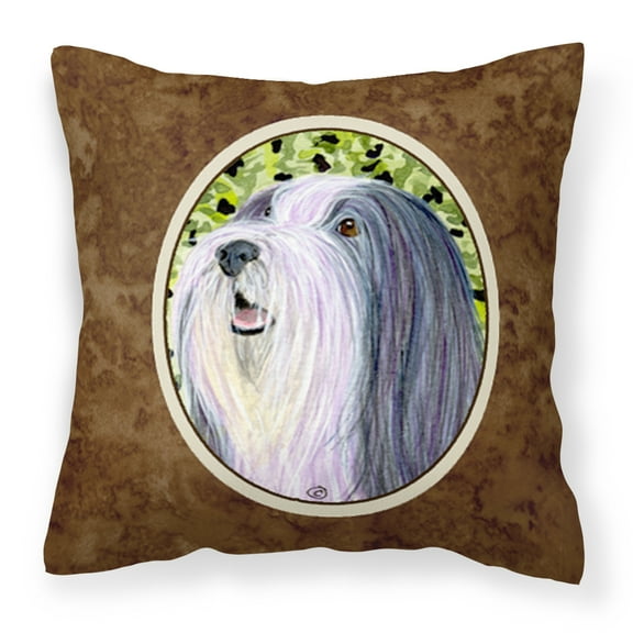 Carolines Treasures SS8808PW1414 Bearded Collie Fabric Decorative Pillow, 14Hx14W, multicolor
