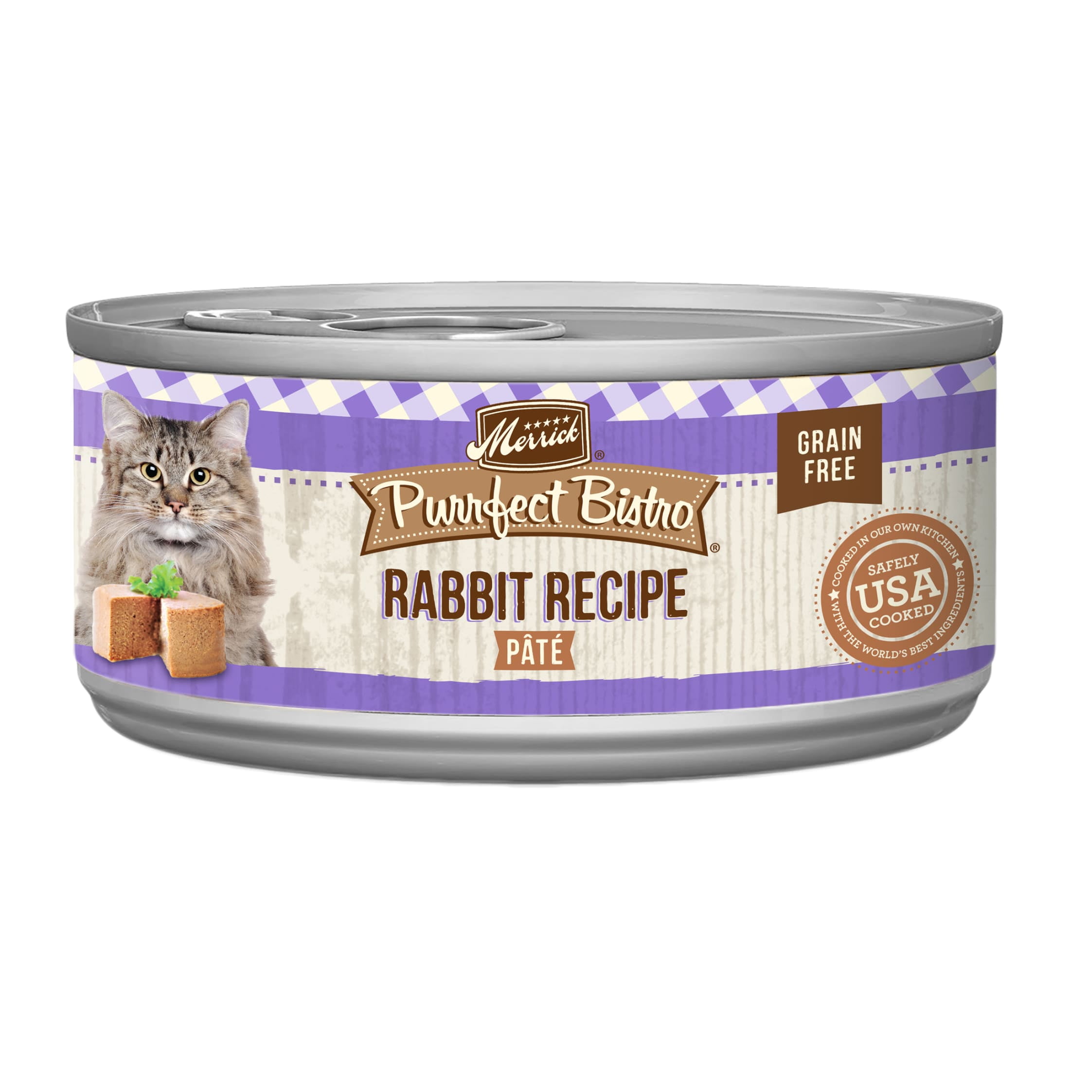(2 pack) Merrick Purrfect Bistro, Rabbit, Wet Cat Food Pate, 5.5 oz Cans, 24 Pack