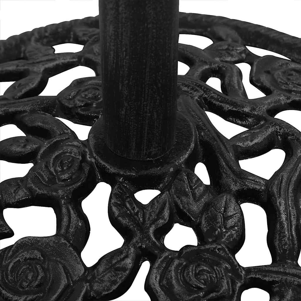 vidaXL 26.8 lb Black Round Cast Iron Patio Umbrella Bases, Adjustable Height