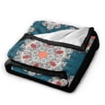 thumbnail image 2 of DouZhe Ultra-Soft Micro Fleece Lightweight Flannel Bed Blanket, Colorful Geometric Flowers Print Cozy Warm Throw Blankets, 60"x50", 2 of 7