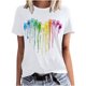 thumbnail image 1 of Camisetas de Manga Corta para las Mujeres Impresas Cuello Redondo Casual Camiseta, 95% Poliéster 5% Spandex Vintage Ligero Top para Diario, Fiesta Y Primavera, 1 of 5