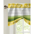 thumbnail image 2 of Farm Sunflower Dwarf Yellow Plaid Window Curtain Kitchen Cabinet Coffee Tie-Up Valance Curtain Rod Pocket Short Curtain, 2 of 6