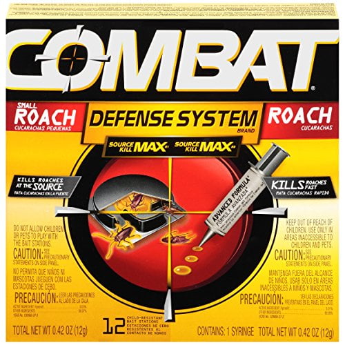 Combat Max Defense System Brand, Small Roach Killing Bait and Gel, 12 Count
