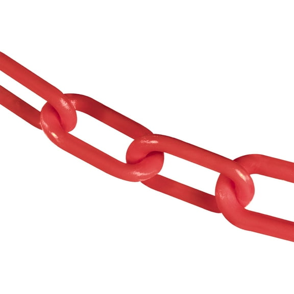3 Inch x 100 Feet Red Plastic Safety Chain
