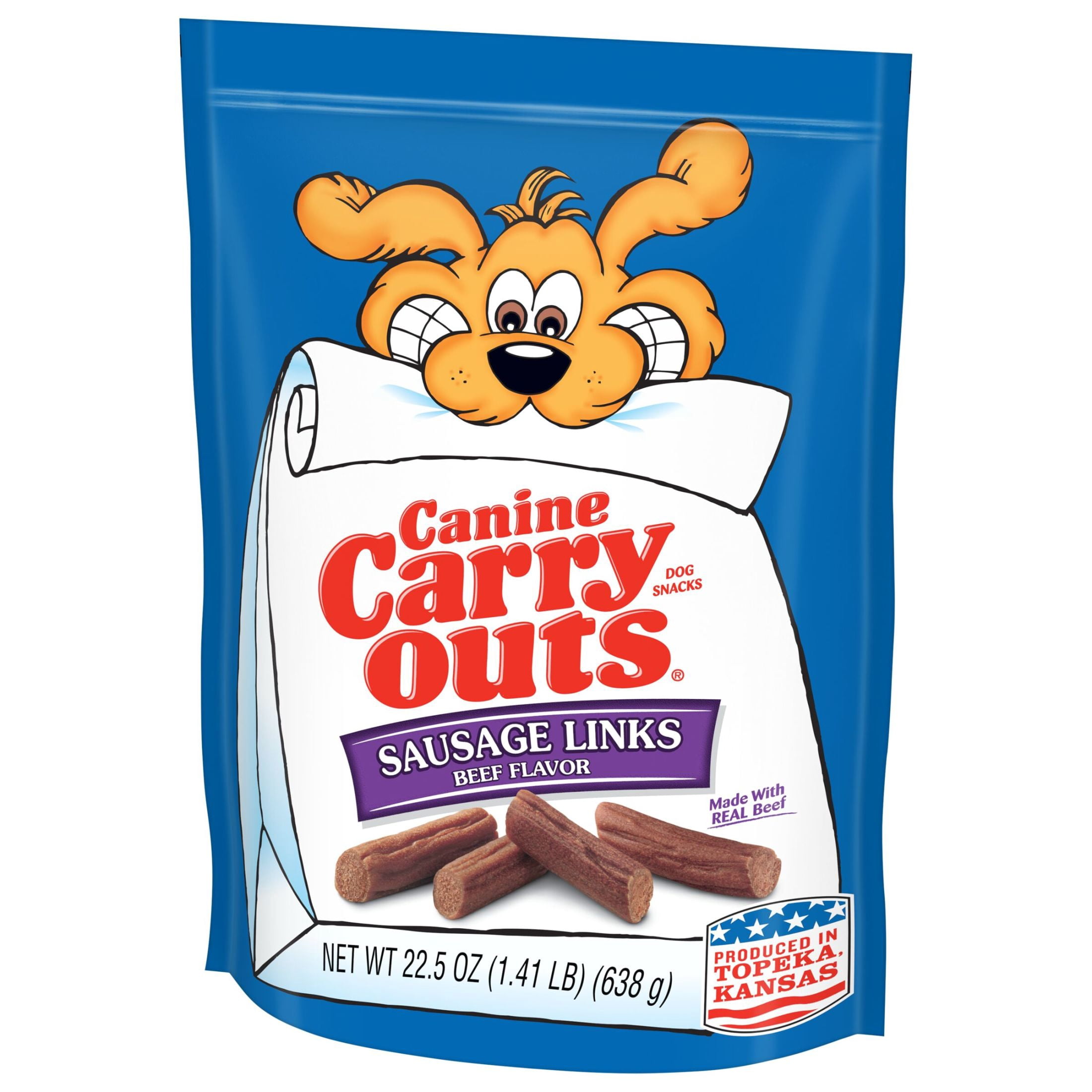 Canine Carry Outs Sausage Links Beef Flavor Dog Treats, 22.5oz Bag
