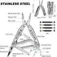 thumbnail image 2 of 21-in-1 Multitool, Premium Stainless Steel Multi Tool Pocket Knife, Screwdriver Sleeve with 4Pcs Alternative Bits, Safe-Locking, Multitool Plier for Outdoor and Repair with Nylon Pouch, 2 of 8