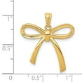 thumbnail image 2 of 14k Yellow Gold Textured Polished Ribbon Bow Pendant Necklace 27x23mm Wide Pendant for Women, 2 of 2