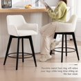 26" Boucle Counter Height Stools Curved Backrest Lumbar Support White