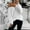 White(New), variant on PNTUTB Women Fashion Deep V Neck Long Sleeve Tops Solid Color Casual Loose Basic T Shirt