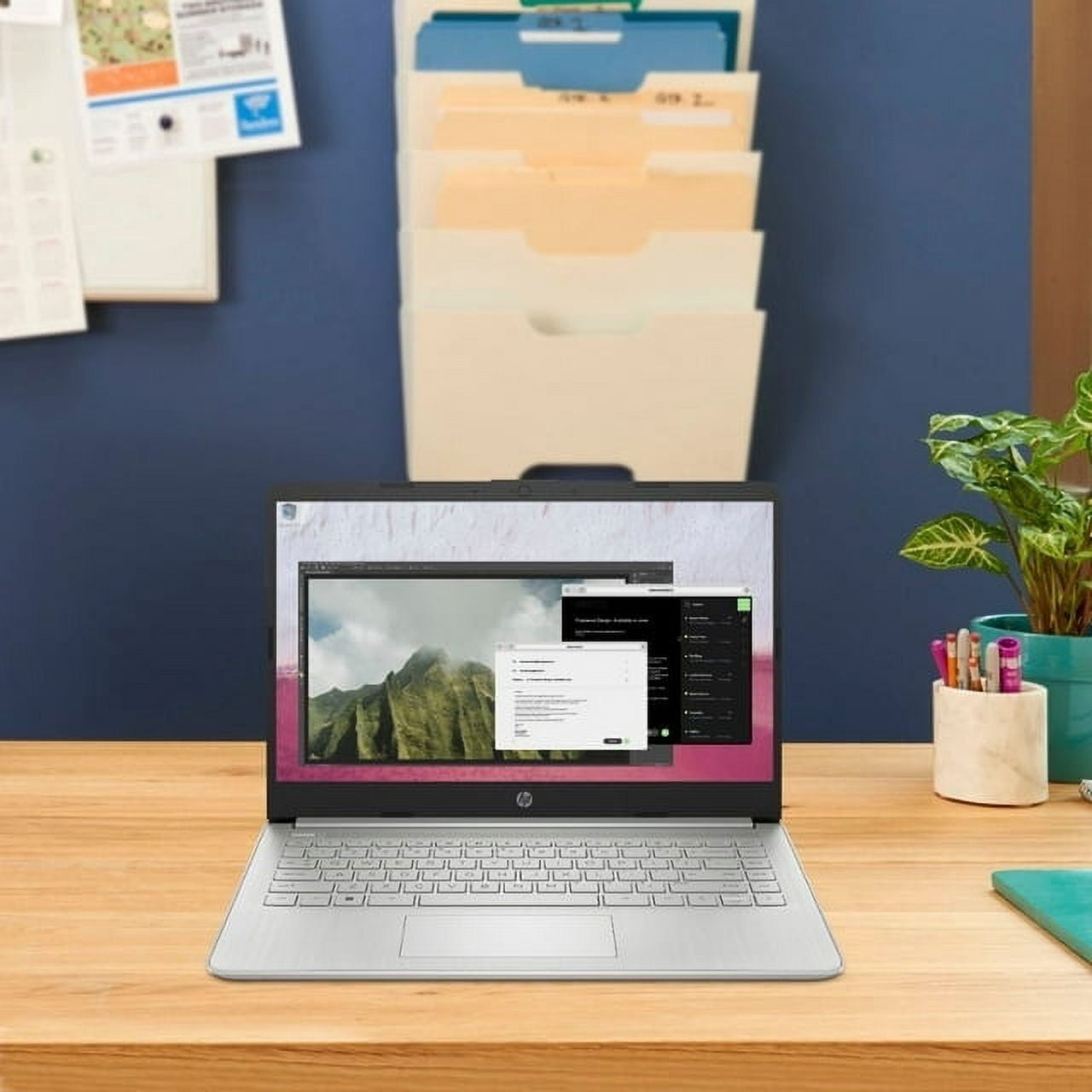 HP 14" HD (1366 x 768) Display Laptop, Intel Celeron N4120, 1.1GHz, 8GB Memory, 128GB eMMC, Windows 11 Home in S Mode, One Year Office 365 Included, Natural Silver with Mazepoly Accessories