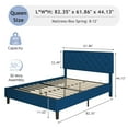 thumbnail image 7 of 4 EVER WINNER Queen Bed Frame, Queen Upholstered Platform Bed with Button Tufted Headboard, Blue, 7 of 7