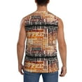 thumbnail image 4 of Balery Hand Drawn Vintage Coffee Men's Sleeveless Muscle Shirts Workout Tank Top, Moisture Wicking, Odor Protection-X-Large, 4 of 8