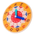 thumbnail image 1 of Wooden Clock Educational Toy, Cognitive Learning Clock Toy Round Shaped Time Identification  for Home Play for Kids Orange Clock, 1 of 7