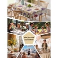 thumbnail image 5 of Purple Red Spring Floral Table Cloth, Watercolor Botanical Summer Flowers Waterproof Tablecloth for Square Tables, Reusable Washable Fabric Table Cover for Restaurant Kitchen Dining Tables 60"x60", 5 of 6