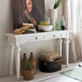thumbnail image 2 of Bowery Hill Mid-Century 2 Drawer Console Table in Pure White, 2 of 7