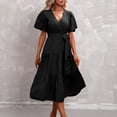 thumbnail image 5 of Gspmoly Robes Grande Taille pour Femmes aux Formes, Robe Décontractée pour Femmes avec Poches, Robe d'Été à Imprimé Floral, Mini-Robe à Col en V, Robes de Vacances pour Femmes jusqu'à 70 % de Rabais, 5 of 5