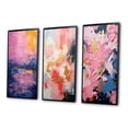 thumbnail image 3 of Designart "Abstract Expressionism Unfamiliar Happiness III" Abstract Painting Framed Wall Art Set Of 3 - Pink Modern Frame Gallery Set For Office Decor, 3 of 6