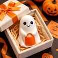 thumbnail image 6 of Cute White Soft Ghost Figurines as Desktop Ornaments, Mini Spooky Statue Decorations for Home Bedrooms, Living Rooms, Wall Shelves and Various Halloween Party Tabletop Layouts, White7, 6 of 7