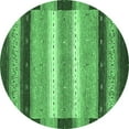 thumbnail image 1 of Ahgly Company Indoor Round Abstract Emerald Green Modern Area Rugs, 7' Round, 1 of 4