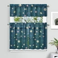 thumbnail image 2 of Floral Rustic Curtains 36 Inch Short - 3 Panel Boho Farmhouse Set with Vintage Botanical Design, Rod Pocket Window Treatment for Country Kitchen, 2 of 6