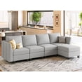 thumbnail image 3 of Belffin 5 pieces Chenille Modular Sectional Sofa Sectional Sleeper Sofa Washable Cushion with storage for Living Room,Grey, 3 of 9