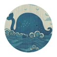 thumbnail image 4 of Orinice Blue Elephant Waves Bird Round Table Cover Stain Resistant Washable Indoor Outdoor Tablecloth Kitchen Dining Wedding Parties Elastic Edge 100% Polyester Fiber 42-46, 4 of 8
