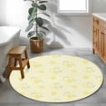 thumbnail image 3 of Yellow Lemon Round Area Rug 3.3Ft Washable Circle Rugs for Dining Room Table, Summer Farmhouse Fruits Leaves Lemon Non-Slip Carpet Floor Mats Indoor Outdoor Carpet Runner Aesthetic Home Decor, 3 of 8