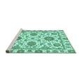 thumbnail image 2 of Ahgly Company Machine Washable Indoor Rectangle Abstract Turquoise Blue Modern Area Rugs, 2' x 4', 2 of 4