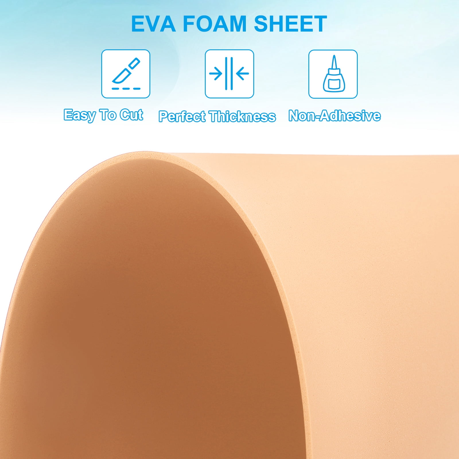 Uxcell 30 Pack EVA Foam Sheets, 12" x 8" 2mm Thick Foam Sheets Crafts Foam Paper, Skin Color