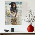 thumbnail image 5 of Funny Dog on Beach Canvas Wall Art, Gordon Setter Dog Picture Ocean Artwork for Bathroom Bedroom Living Room, Art Decor 8x12 Inches, 5 of 6