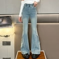 thumbnail image 4 of Girls Jeans Baggy Pants Flare/Skinny Teen Ripped Denim Tween Clothes Outfits Preppy Casual Kids,Color:Blue,Size:6-7 Years, 4 of 9