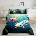 thumbnail image 2 of Castle Fairy Kids Teens Kawaii Axolotl Twin Comforter Sets,Sea Salamander Bedding Set, 2 of 8