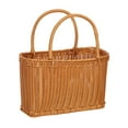 thumbnail image 2 of Unatoiry Panier Tressé à la Main avec Poignées Panier de Courses Décor Durable Rotin Dur Poignée en S Imitation, 2 of 6